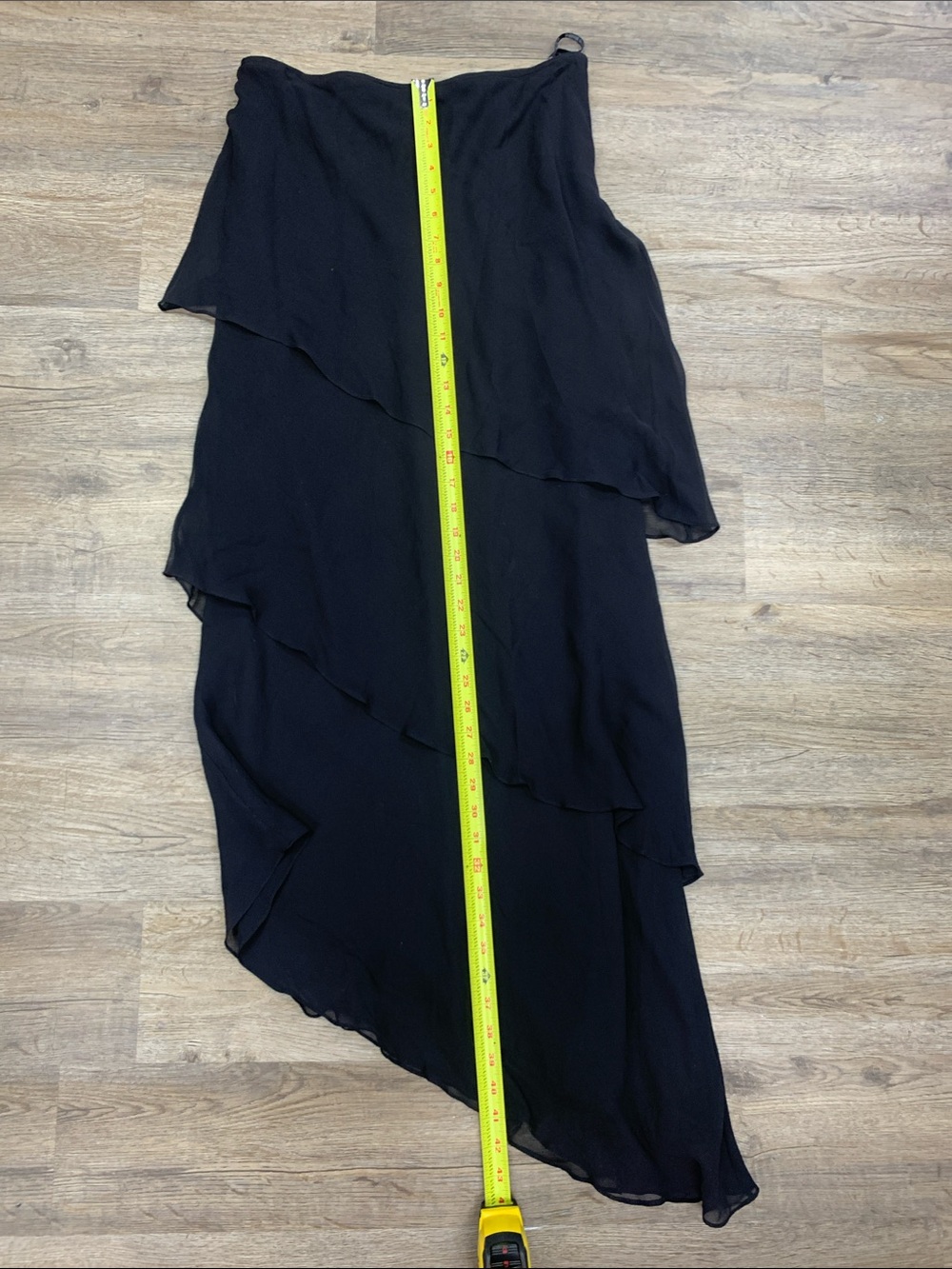 Chetta B Black Asymmetrical Layered Maxi Skirt Size 10